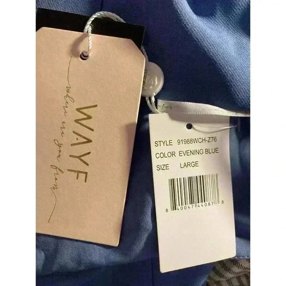 WAYF The Lettie Column Gown Evening BLUE Bridesmaids Dress - Picture 8 of 12